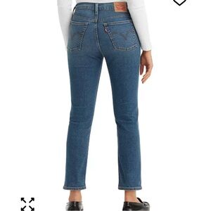 Levi's Wedgie Straight-Leg High Rise Cropped button fly Jeans W24 L28 NWT